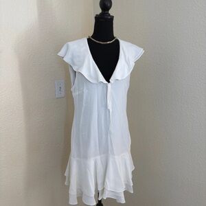 Zara Cream Ruffled Midi Dress